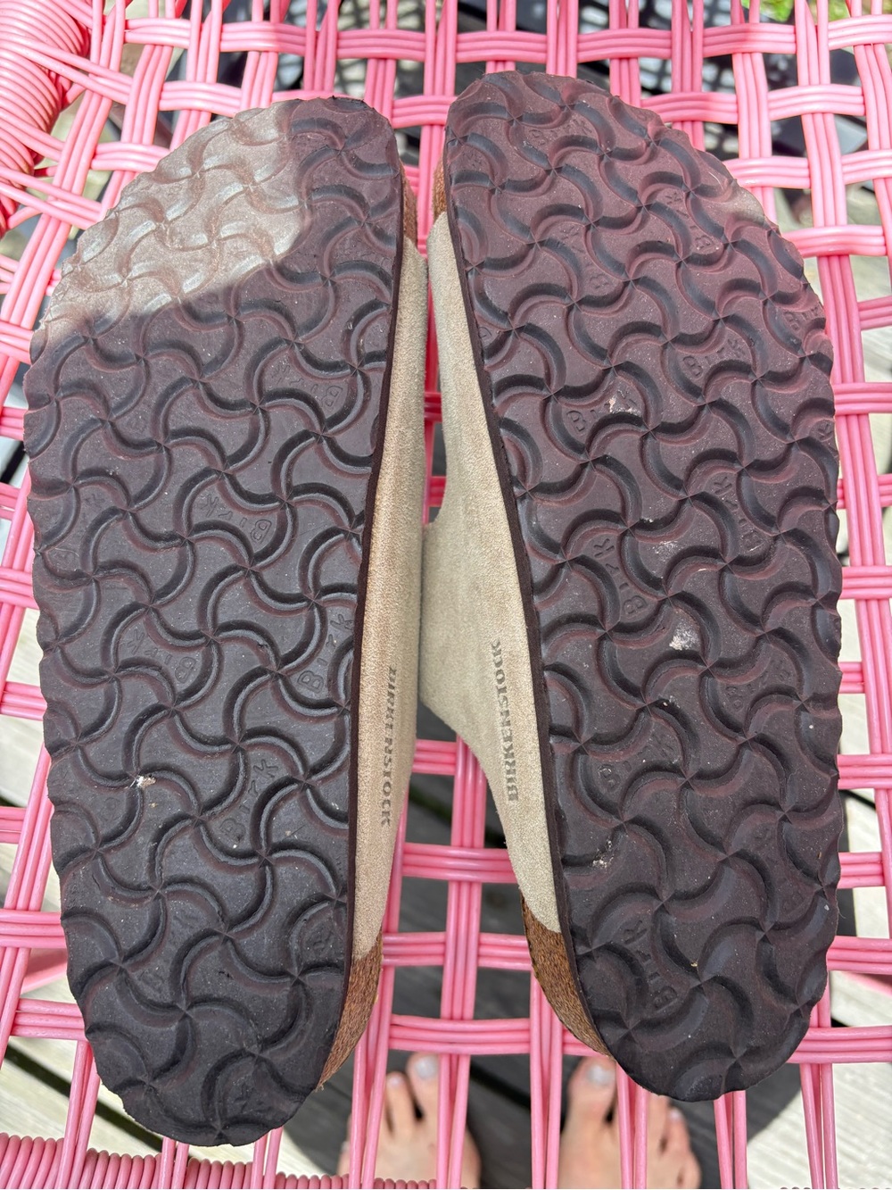 Birkenstock women’s Arizona Suede Sandals in Taupe - Picture 9 of 10